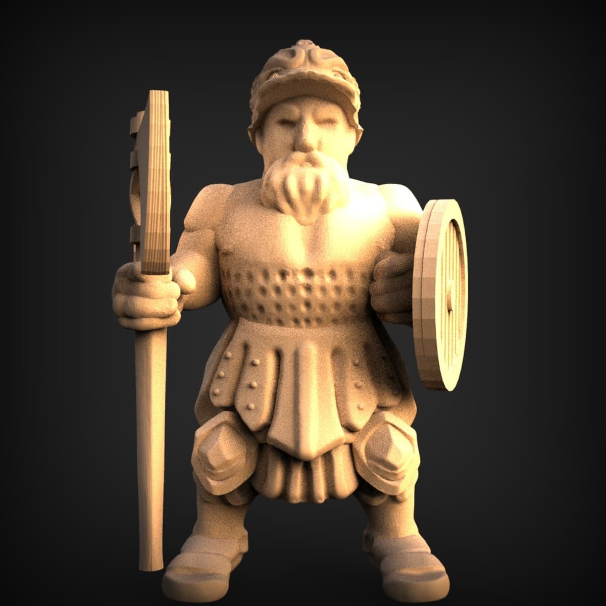 Bearded Dwarf Warrior Miniature