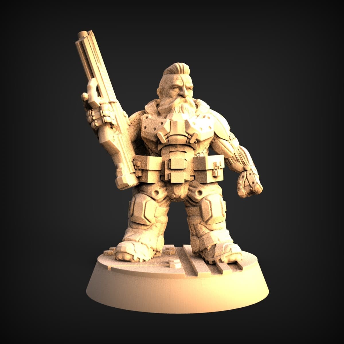 Bearded Space-Veteran Trooper Miniature