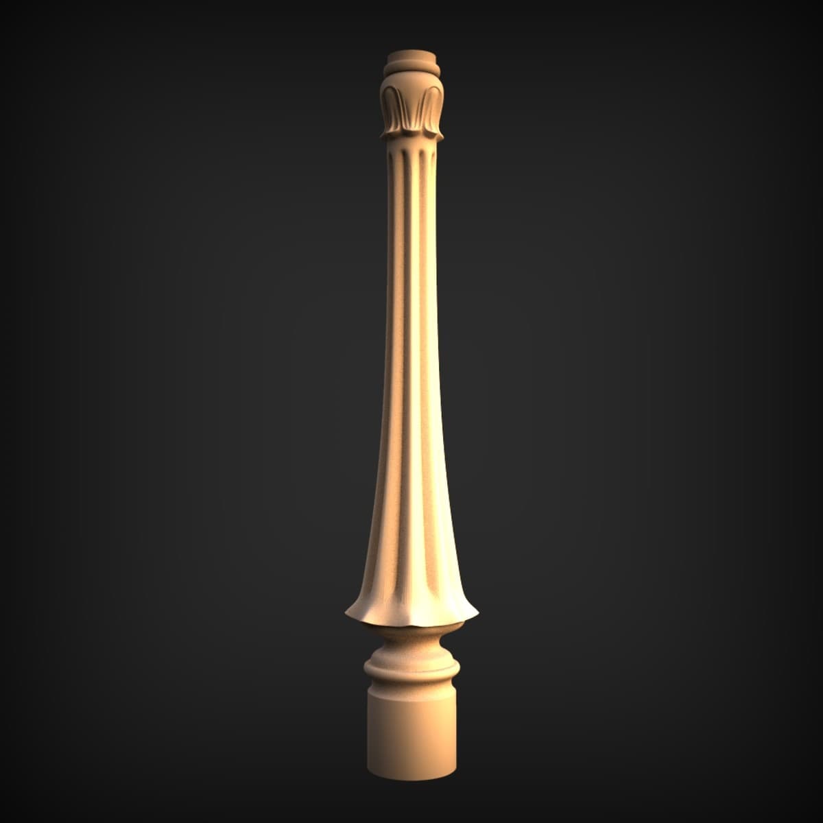Fluted Tapered Turned Leg