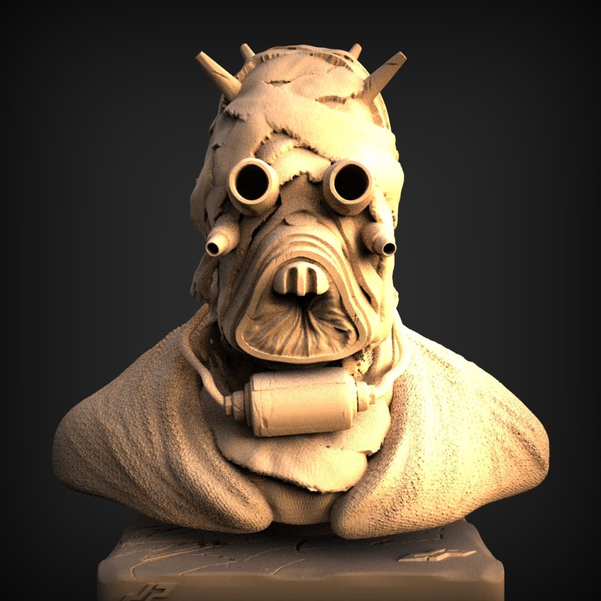 Masked Desert Raider Warrior Bust