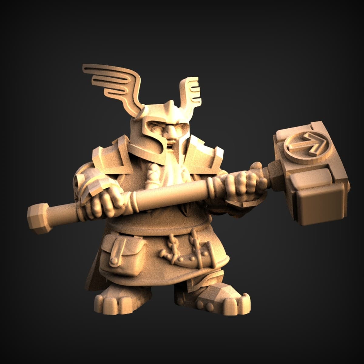 Winged-Helm Dwarf Warrior Miniature