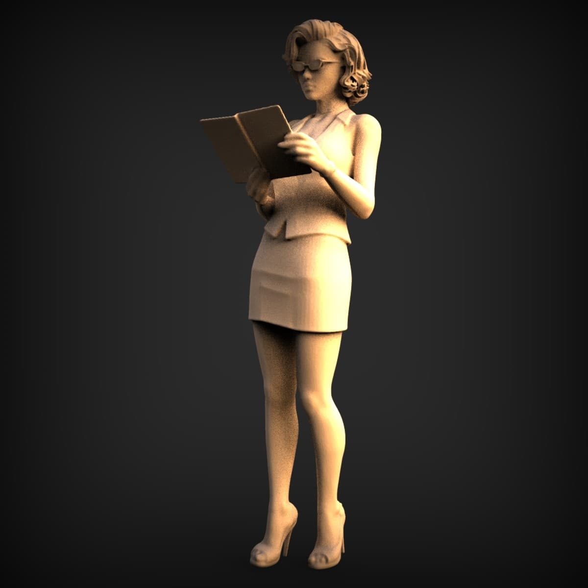 Standing Woman Reading a Book