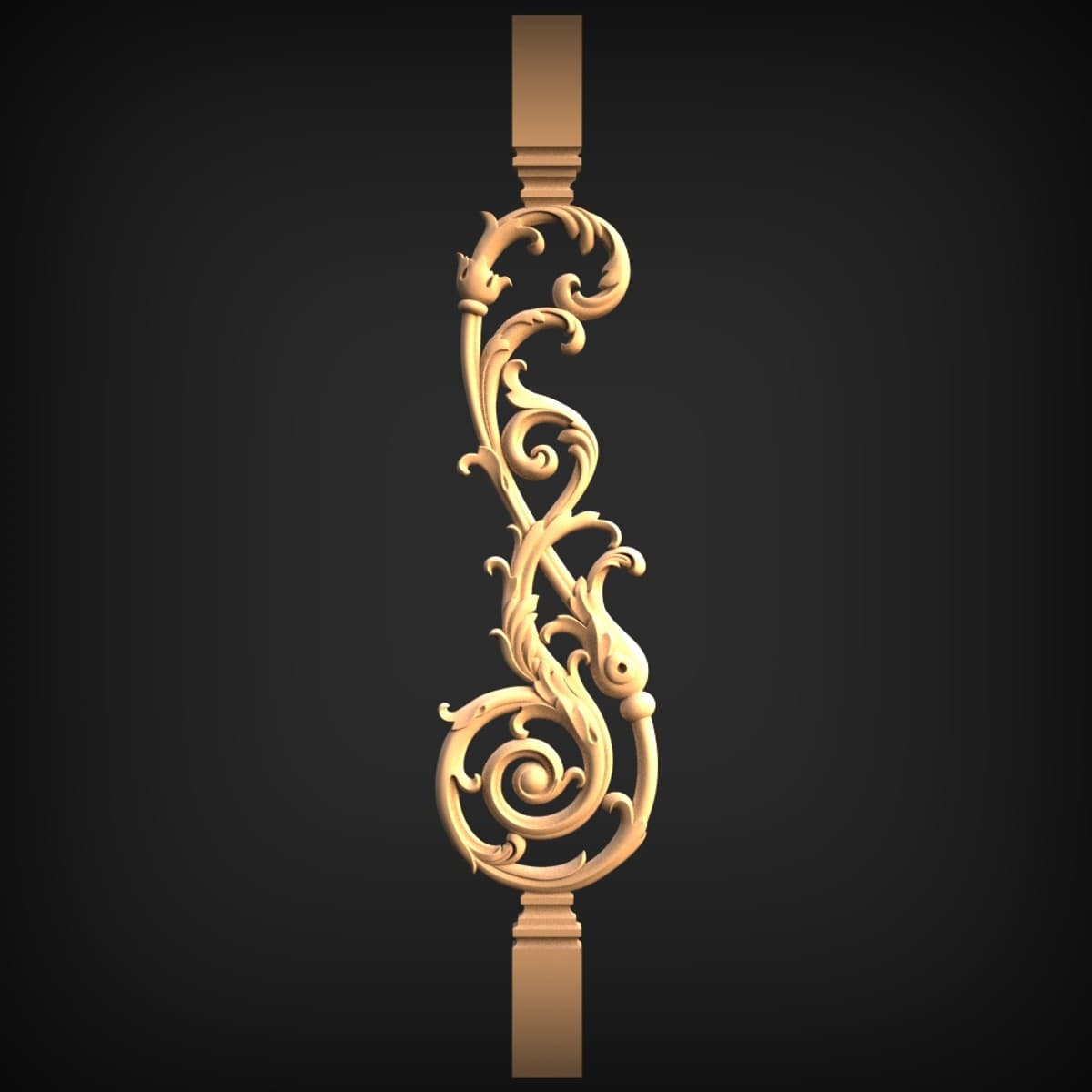 Baroque Acanthus Scroll Pilaster Onlay
