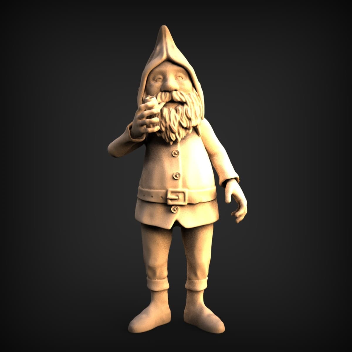 Pipe-Smoking Garden Gnome Figure