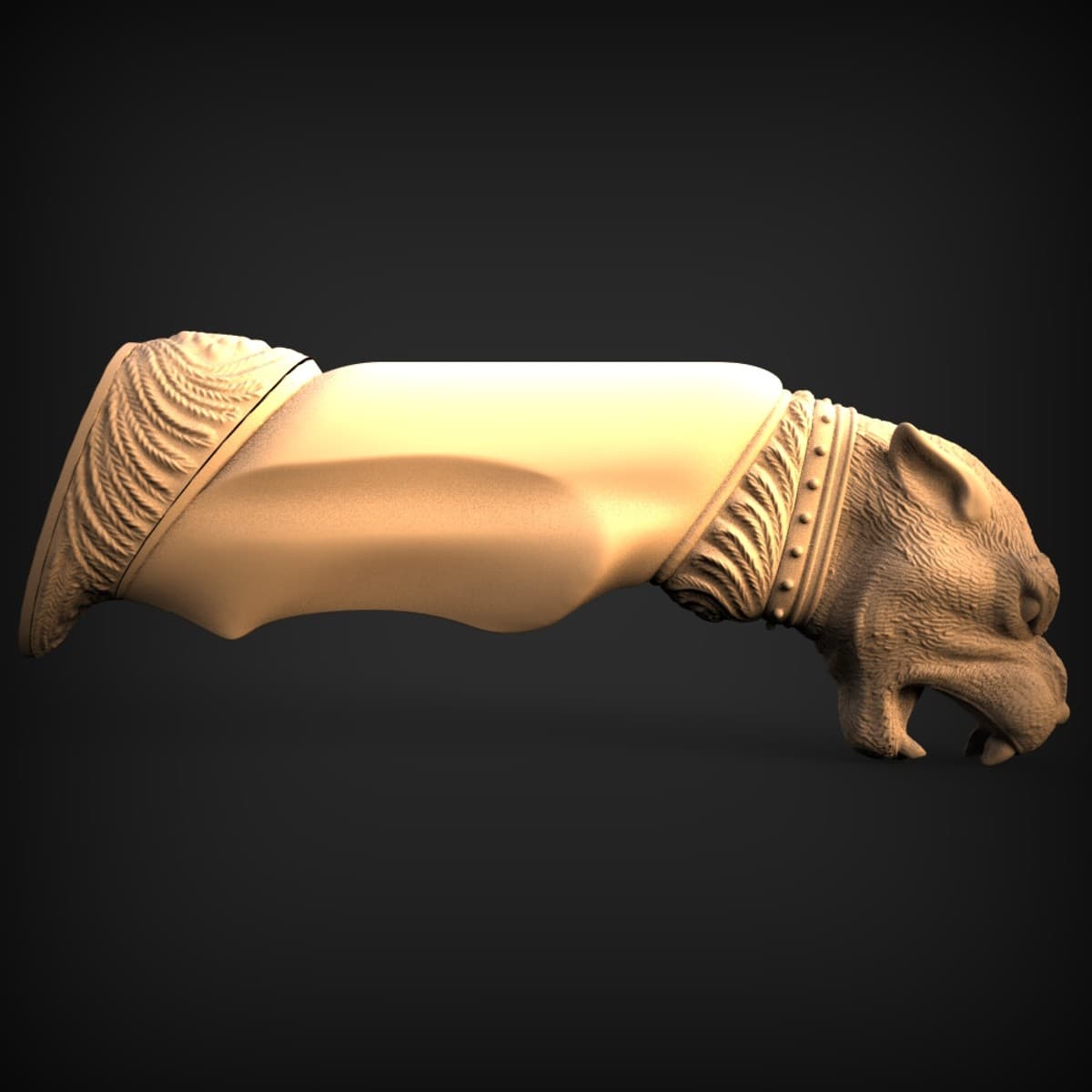 Snarling Mastiff Head Cane Handle