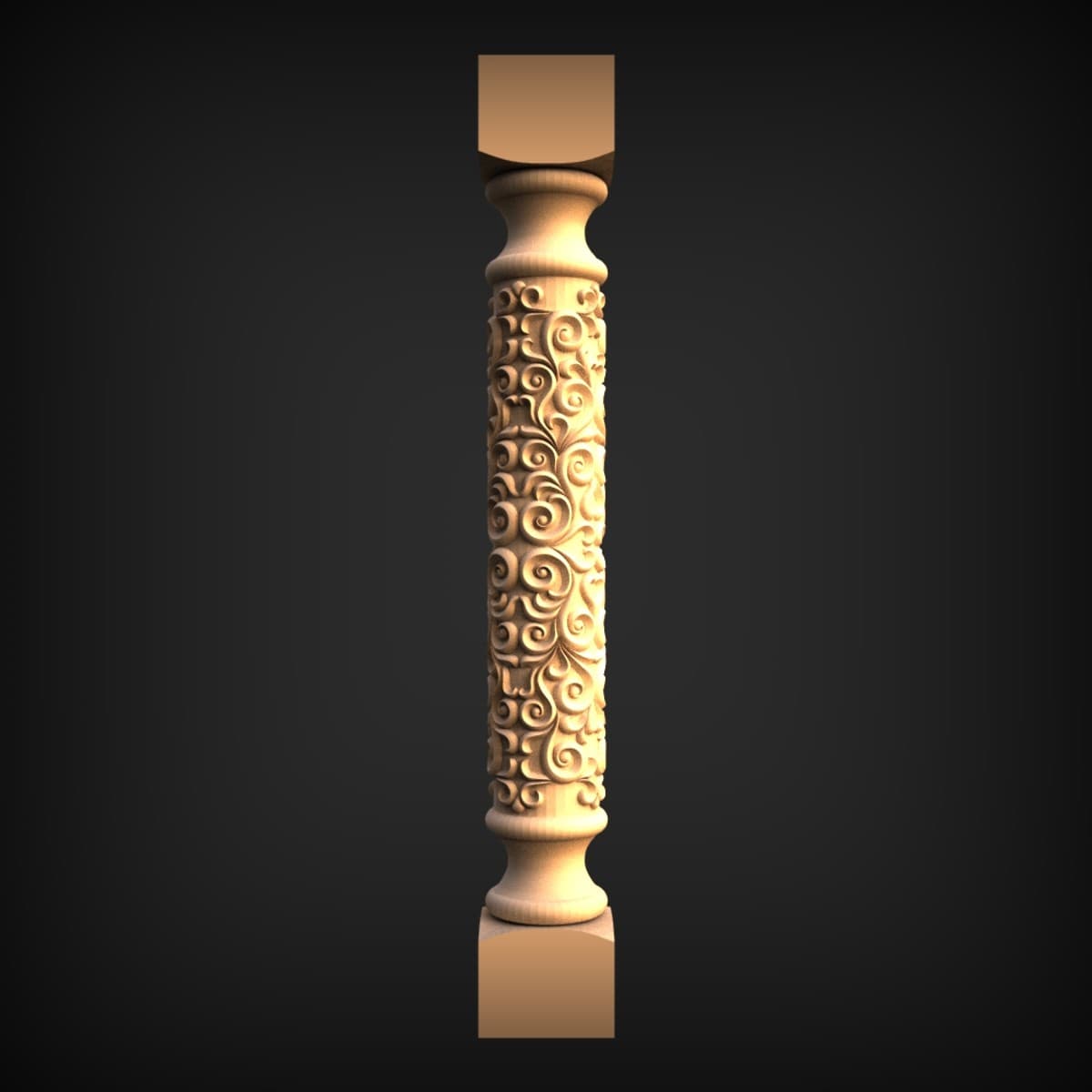 Carved Scroll Foliate Baluster