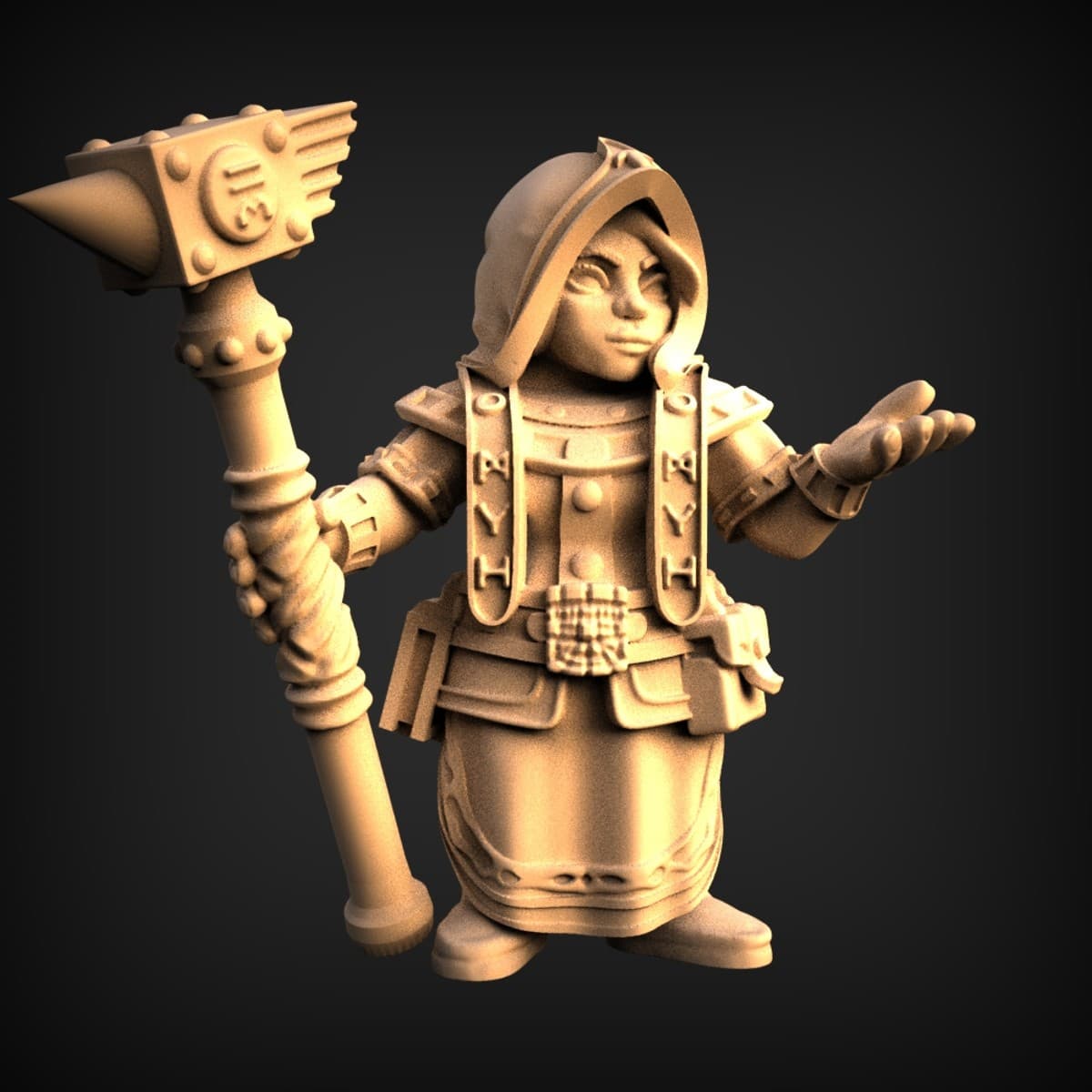 Halfling Cleric War-Maul Miniature