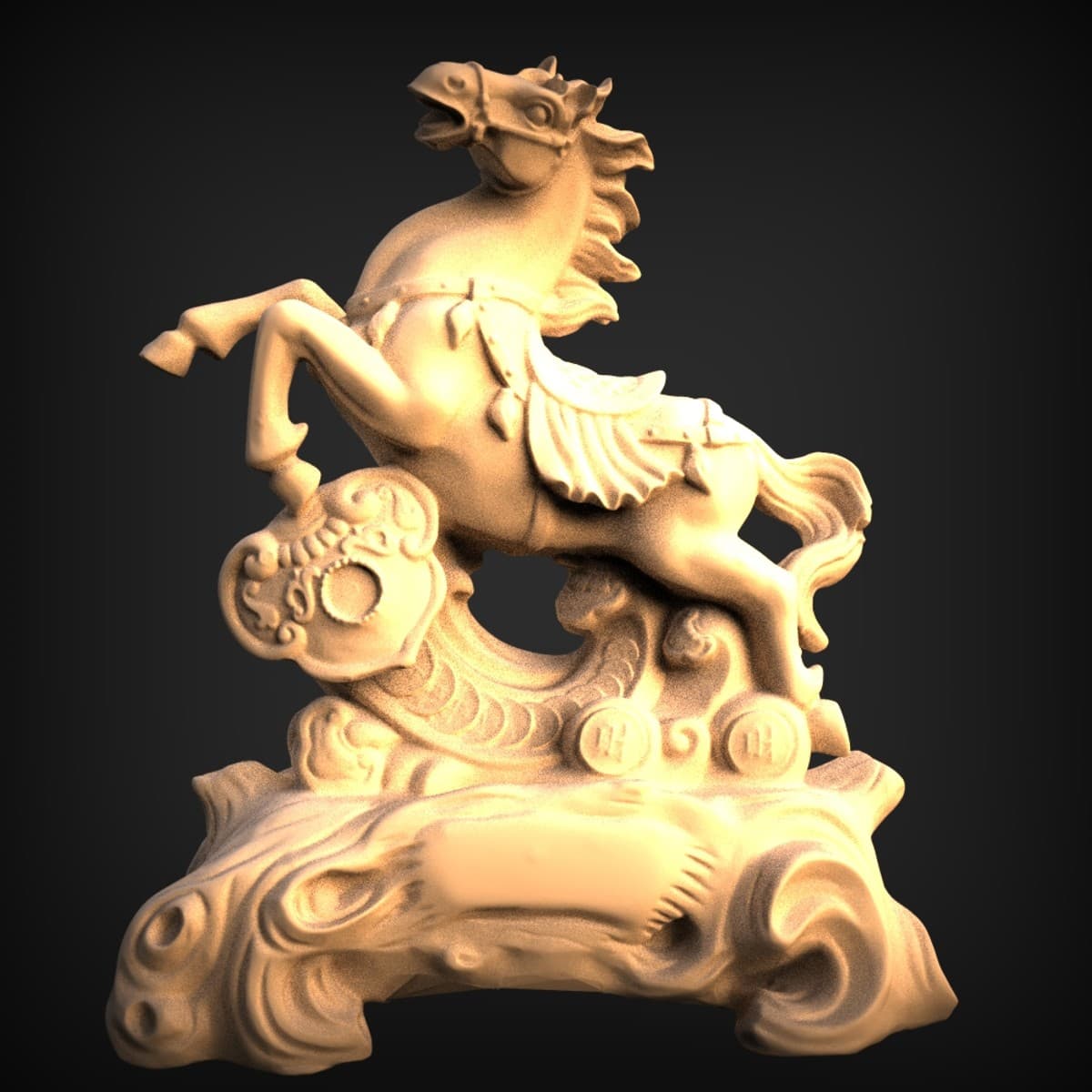 Prancing Horse On Treasure Base