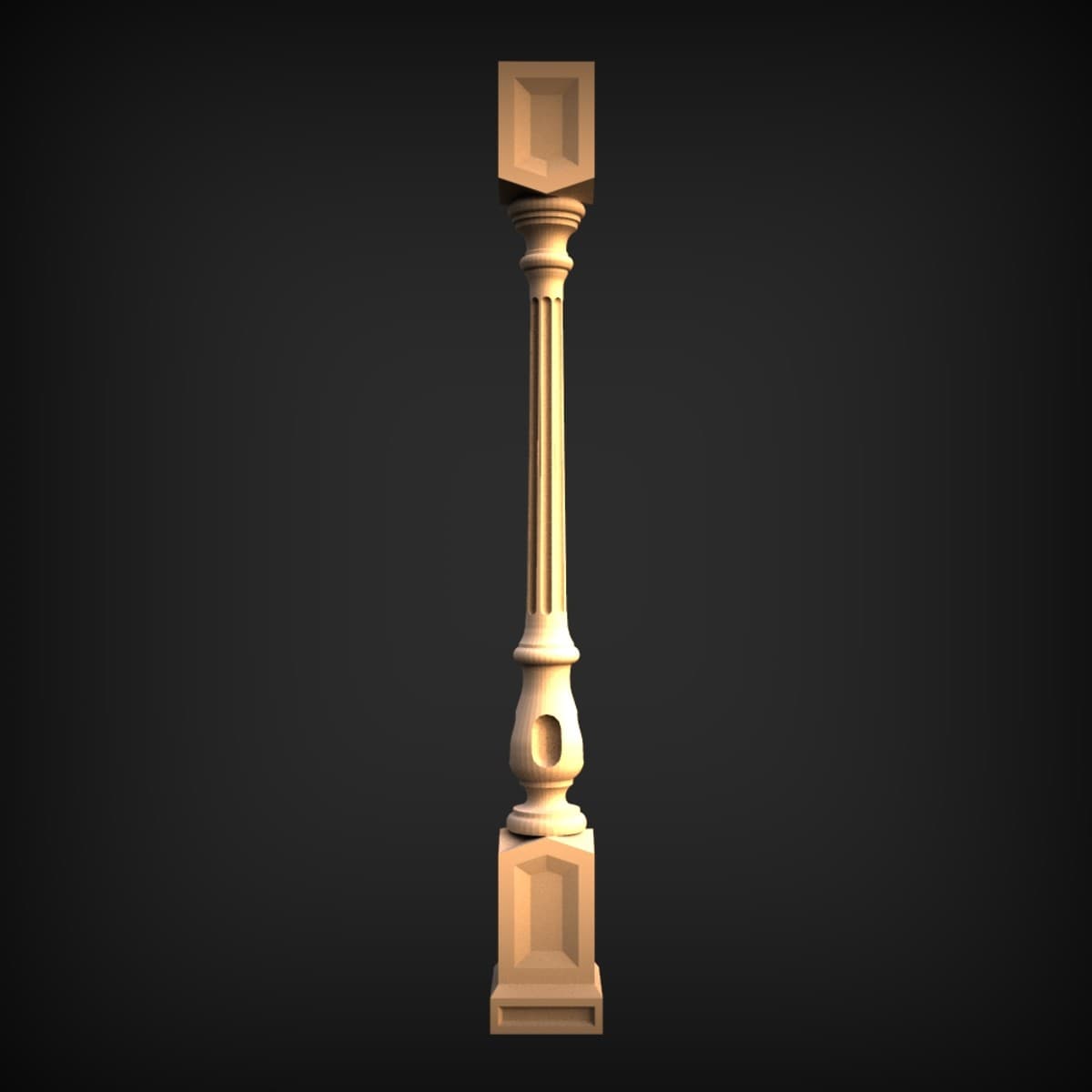 Fluted Baluster Turned Leg