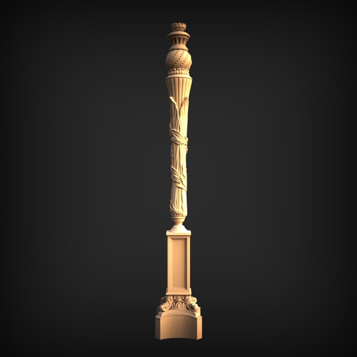 Ornate Empire Newel Post