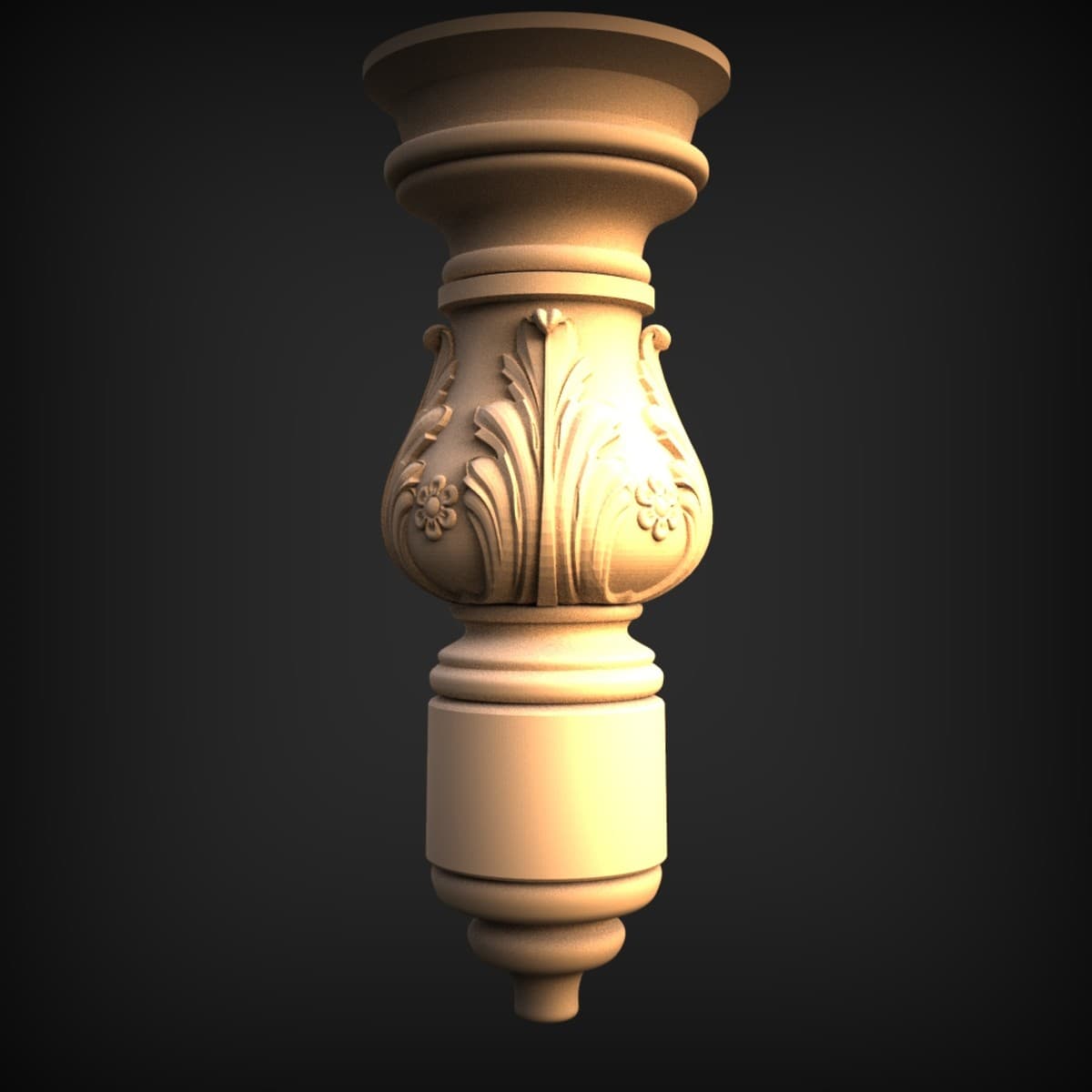 Acanthus And Rosette Turned Leg