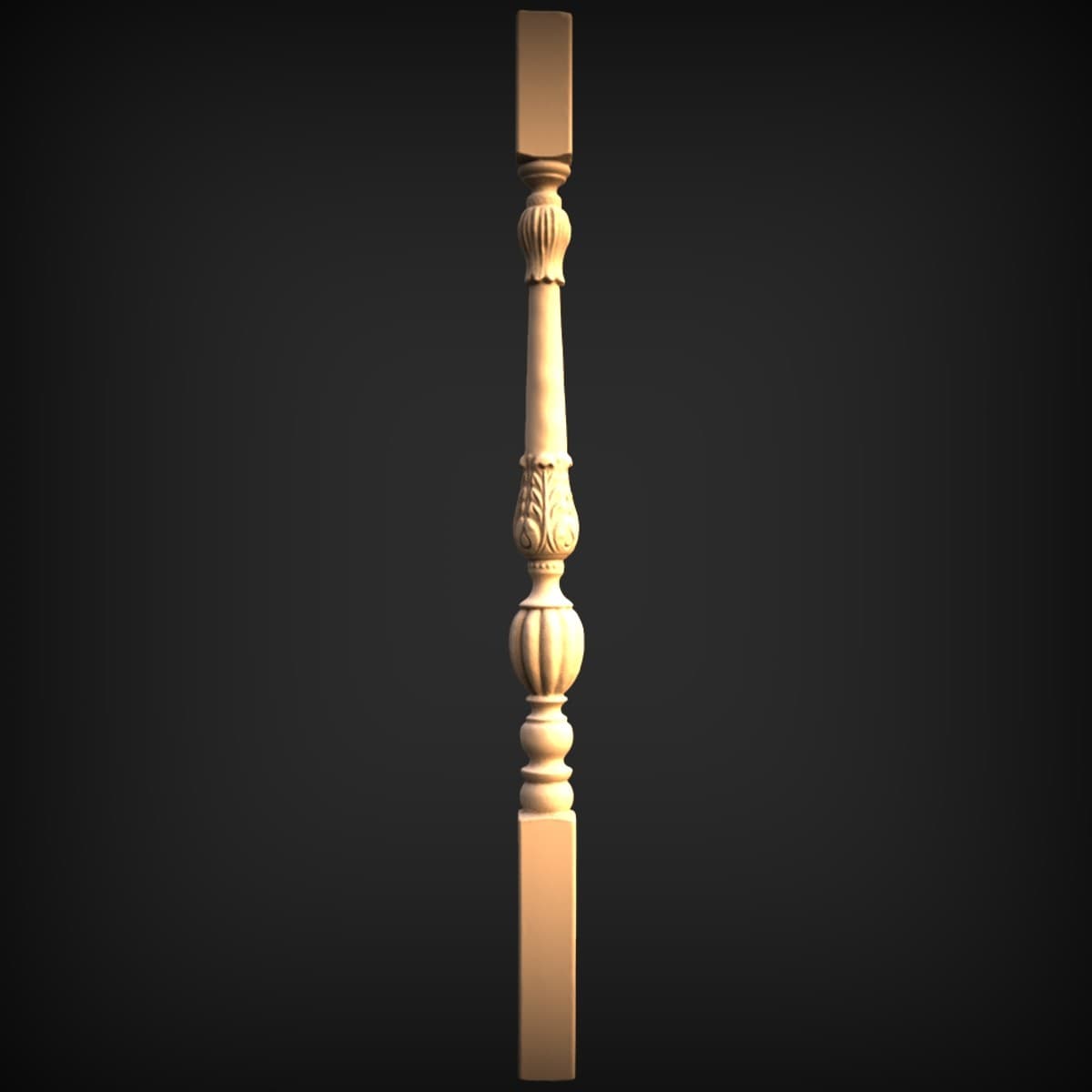 Turned Acanthus Baluster Spindle