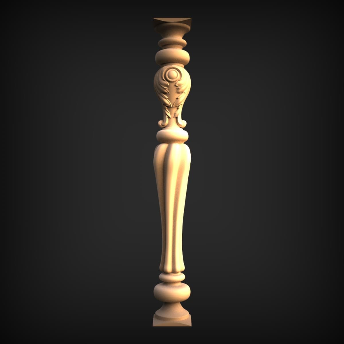 Carved Vase Baluster Table Leg