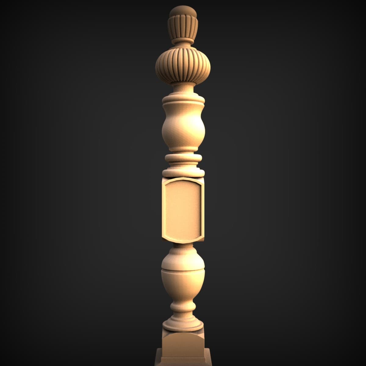 Fluted Onion-Cap Newel Post