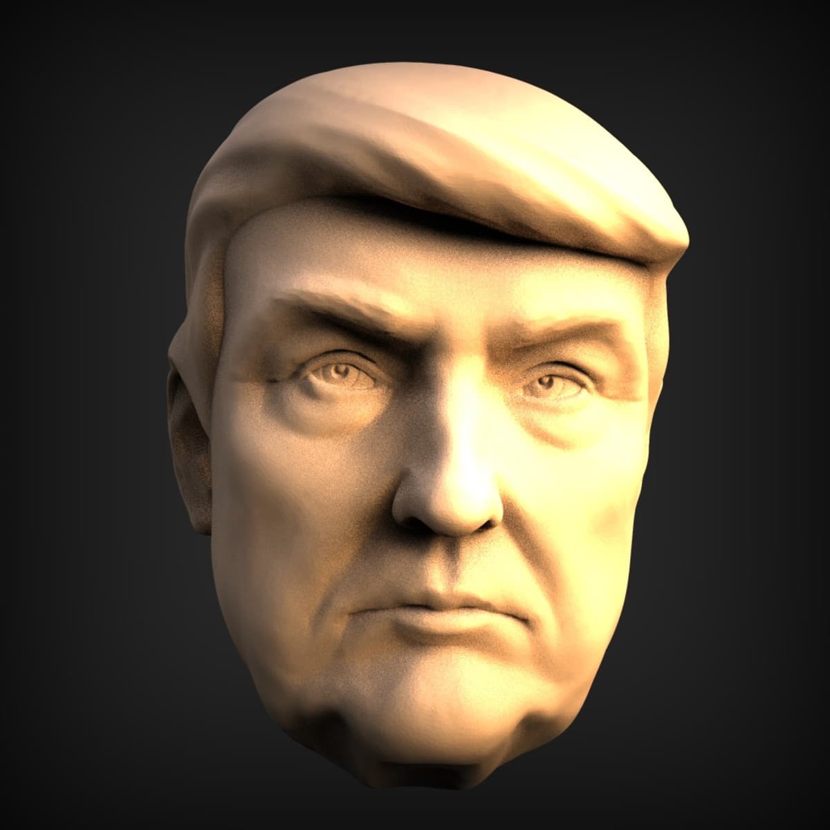 Stern-Faced Statesman Portrait Bust