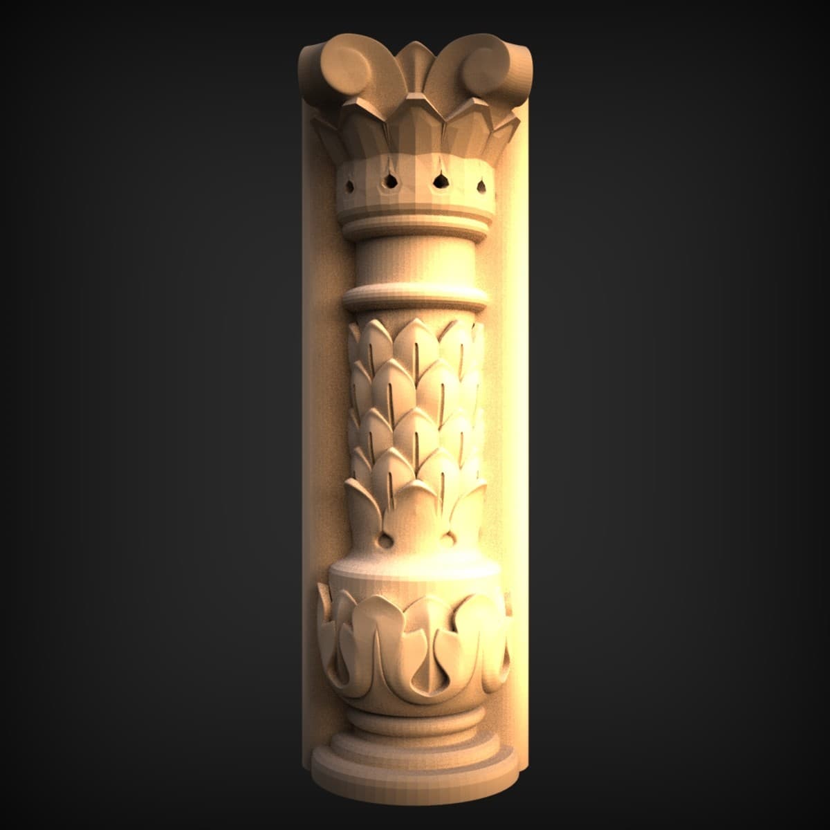 Crowned Pinecone Column Capital