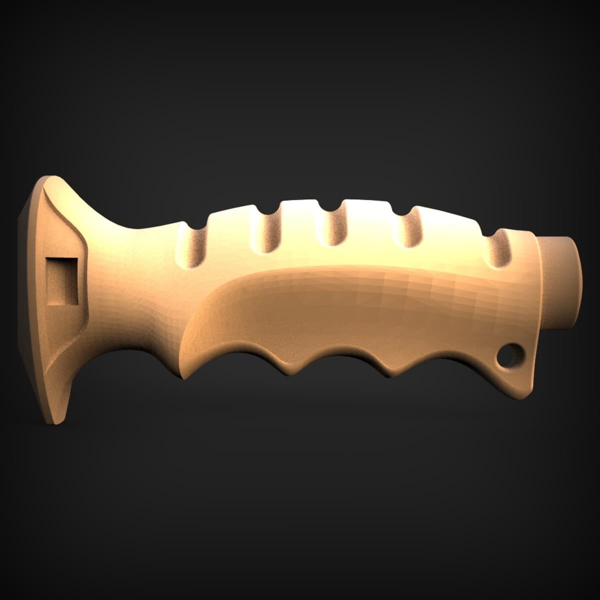 Ribbed Finger-Groove Tool Handle