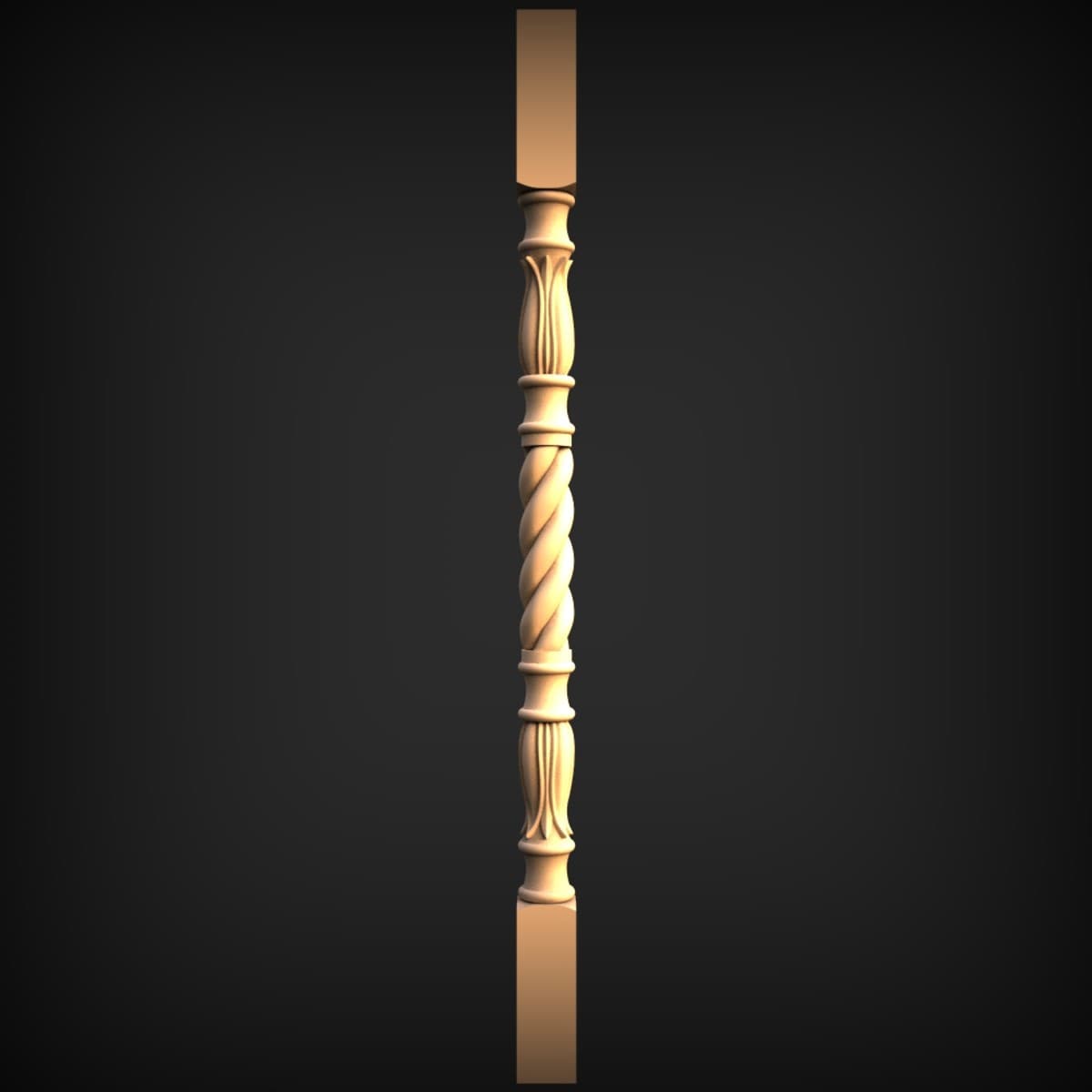 Barley-Twist Turned Baluster Spindle