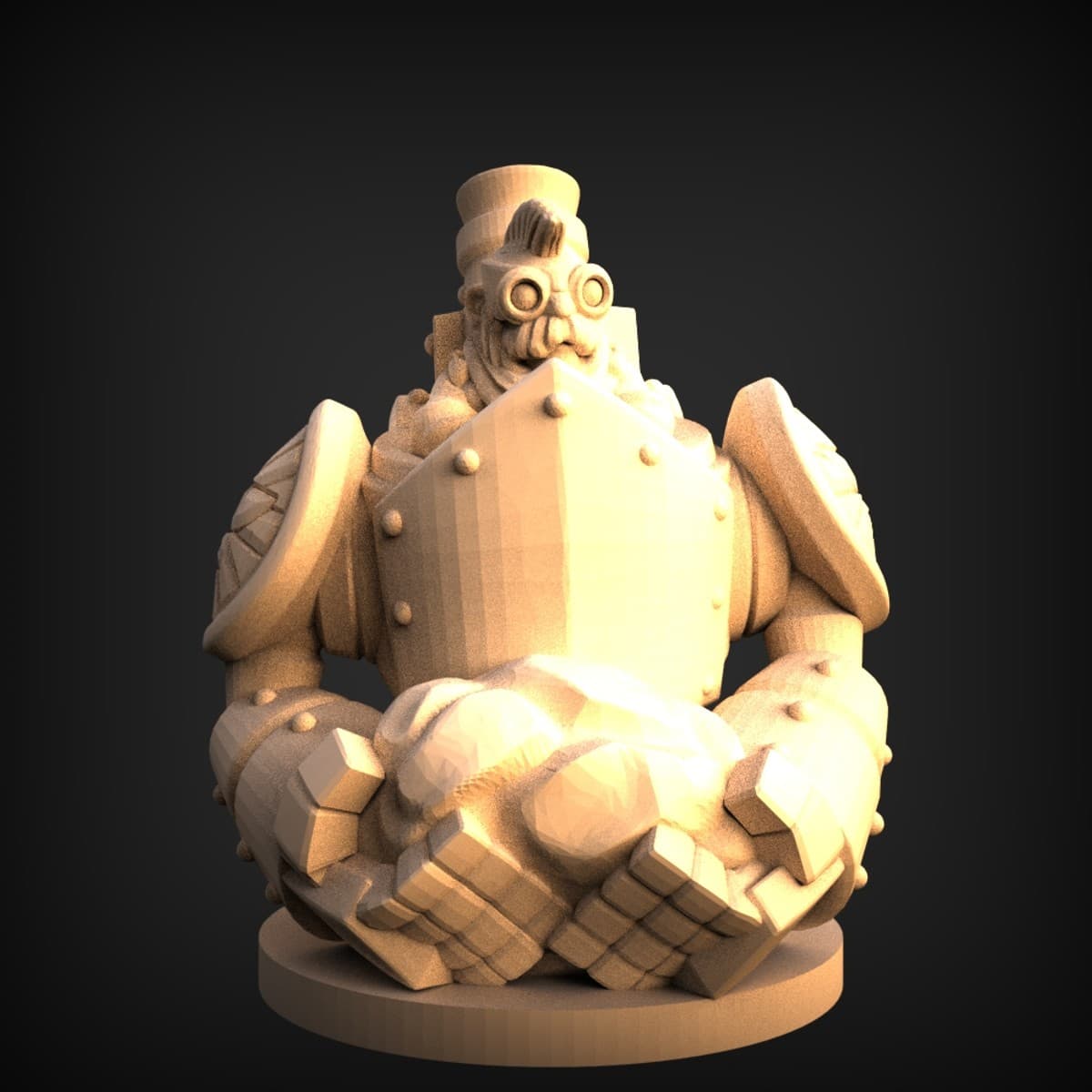 Hunched Clockwork Steampunk Golem