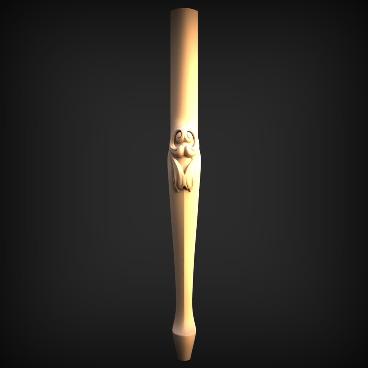 Spade-Foot Carved Accent Leg