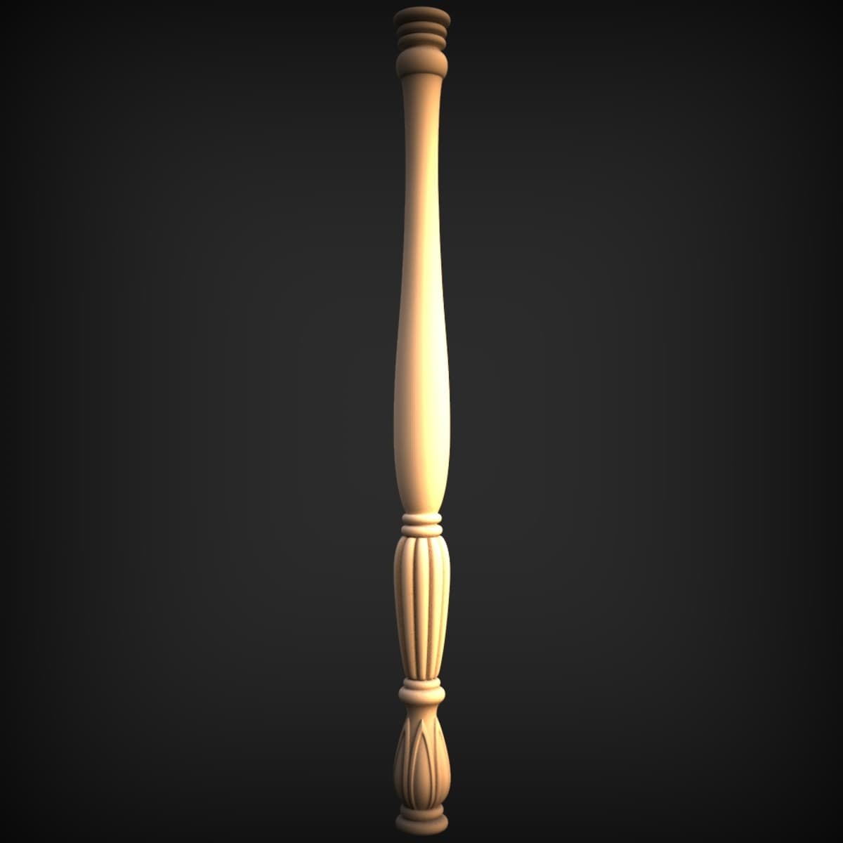 Fluted Turned Baluster Leg