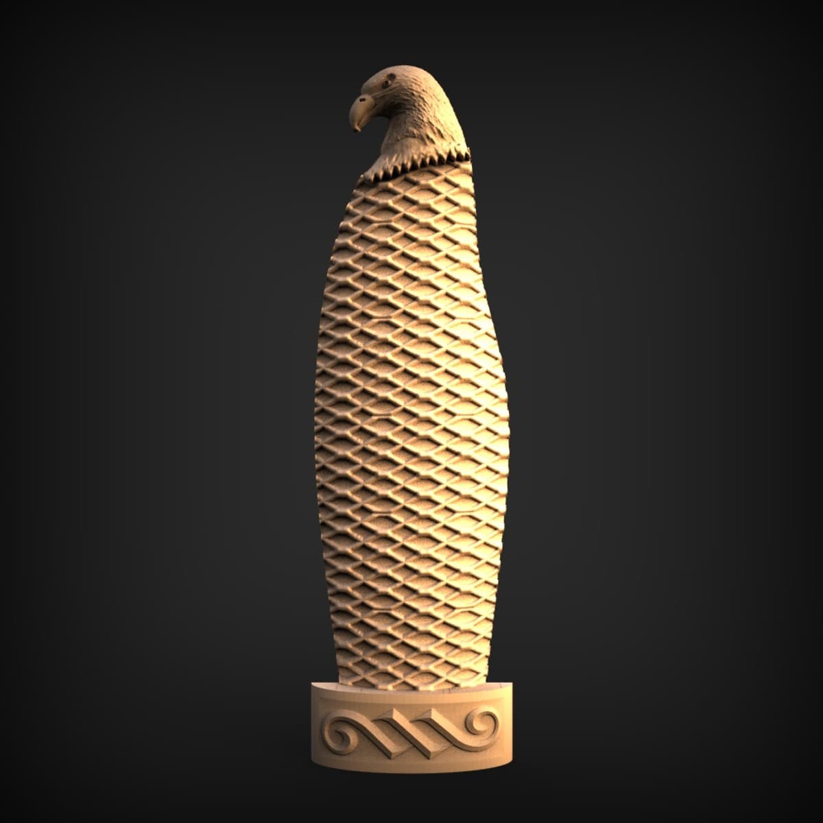 Scaled Eagle-Head Newel Finial