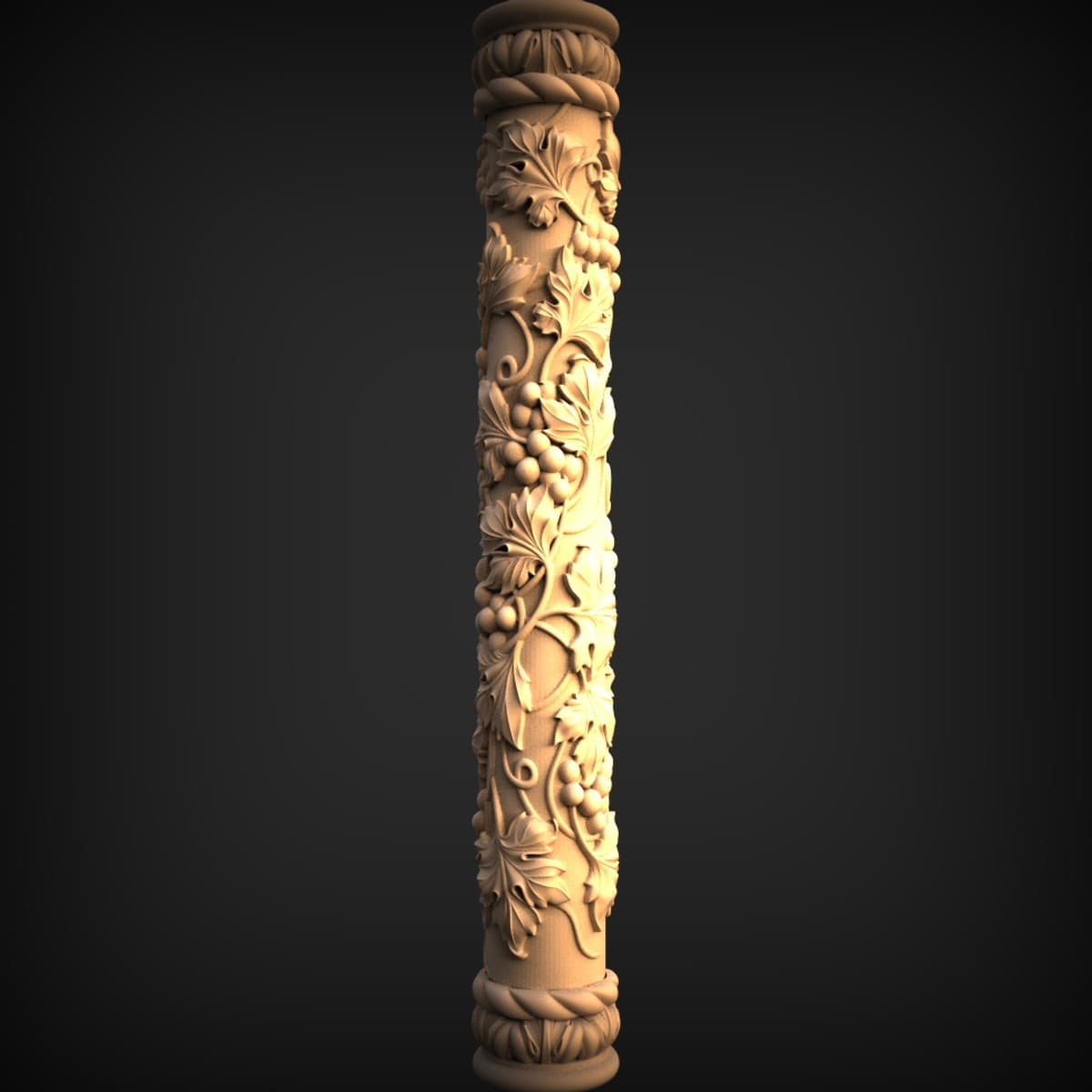 Grapevine-Wrapped Column Post