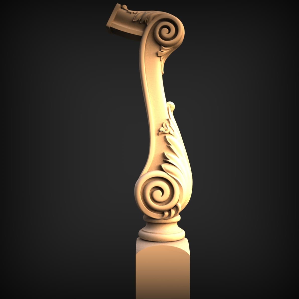 Acanthus Scroll Staircase Newel Post
