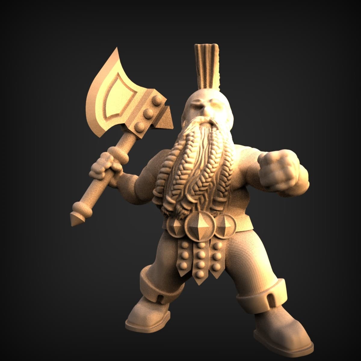Braided Dwarf Axe Warrior