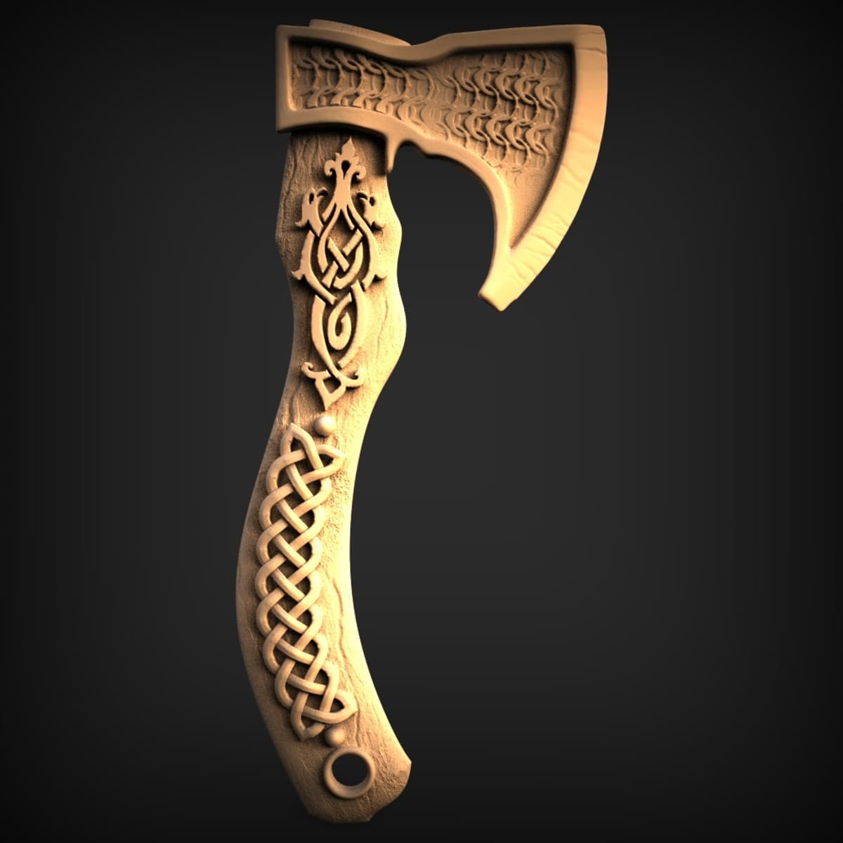 Norse Knotwork Bearded Axe