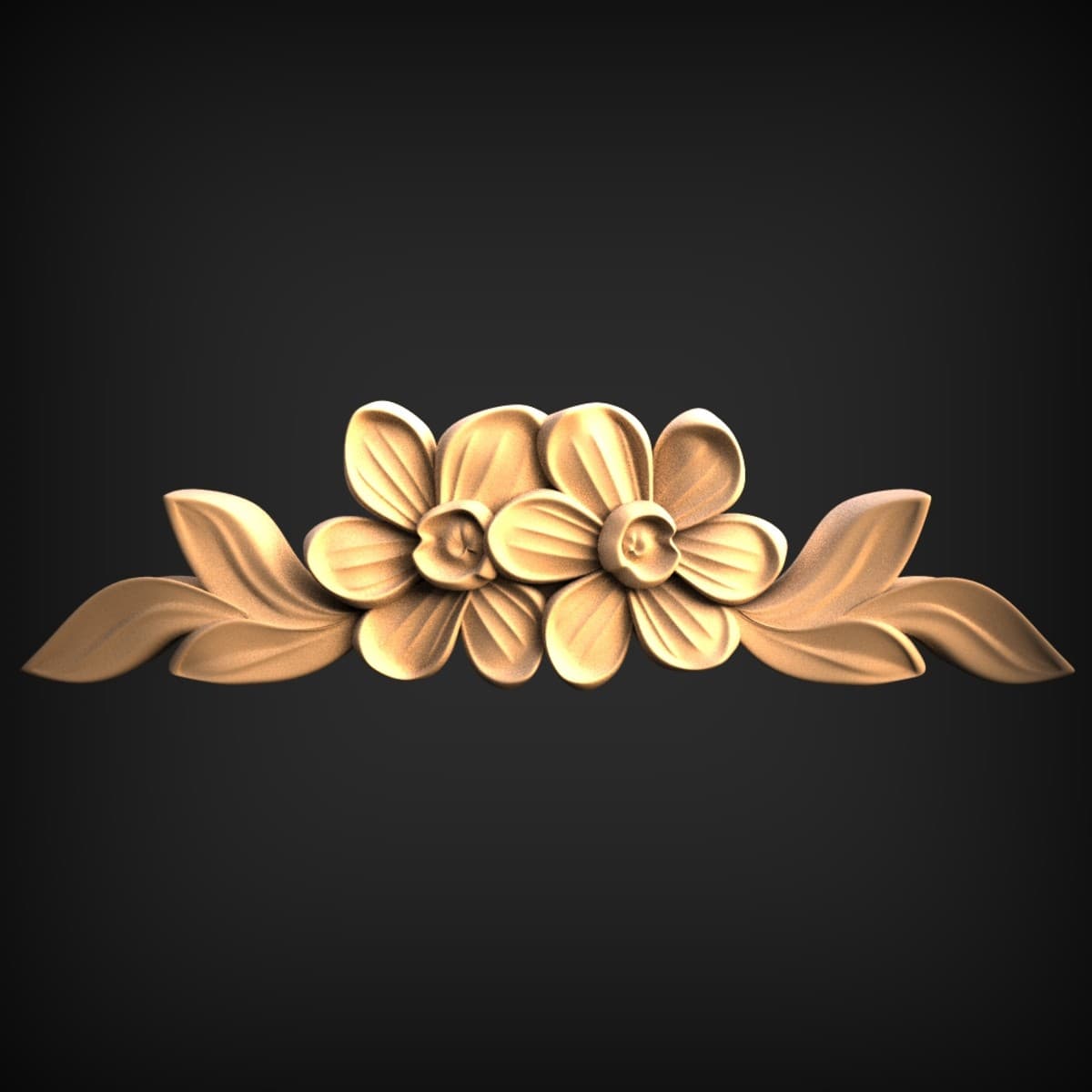Twin Blossom And Leaf Onlay