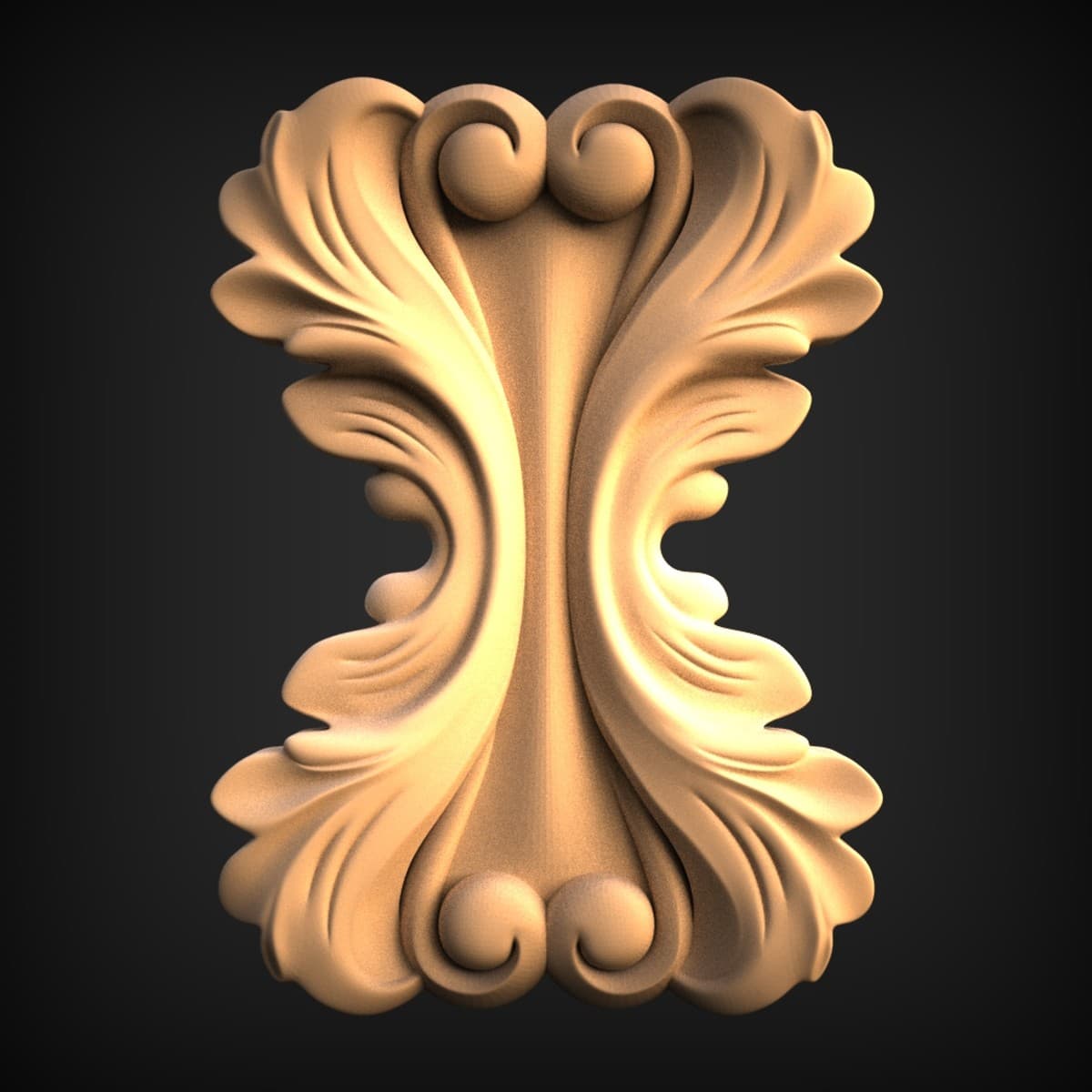 Symmetrical Acanthus Leaf Vertical Onlay