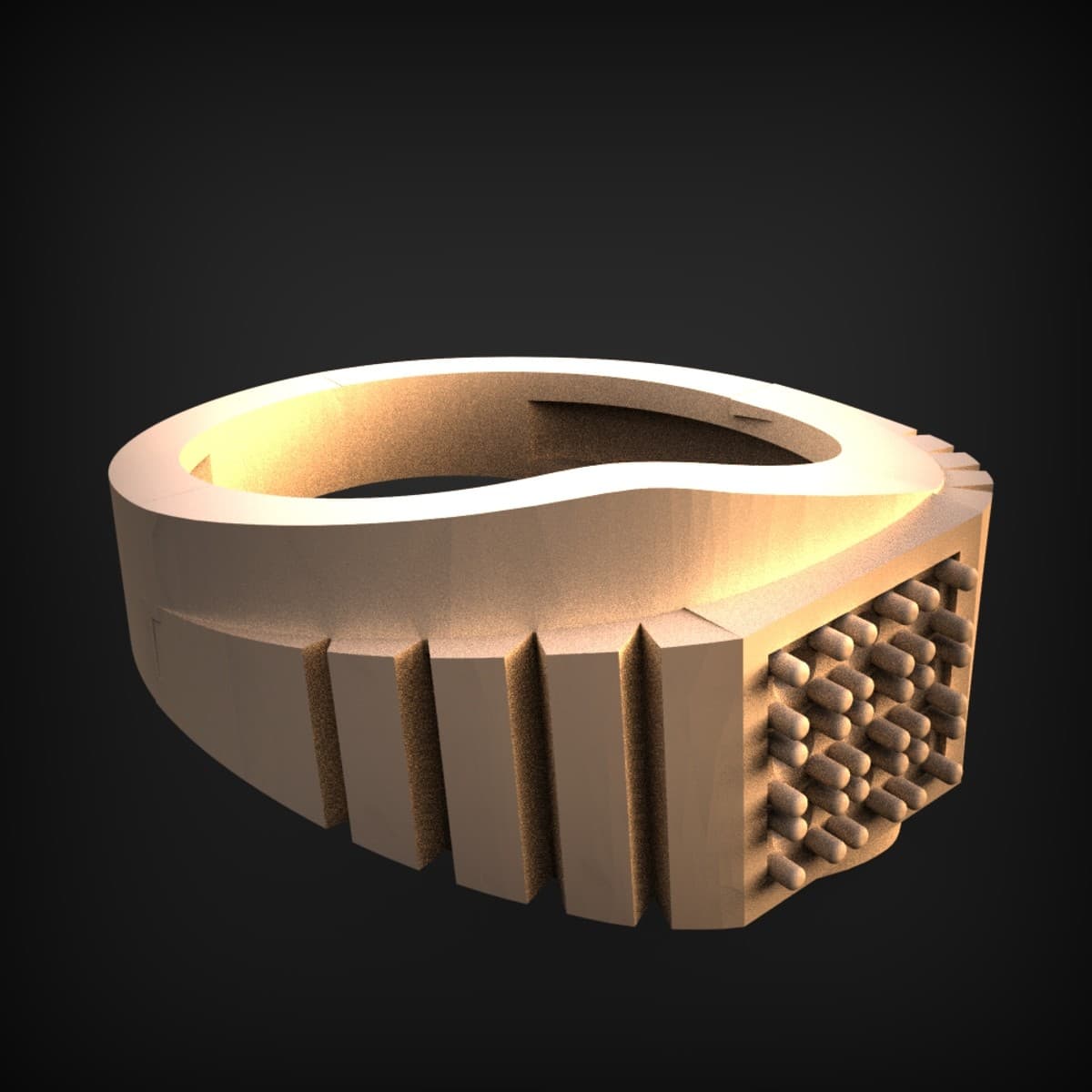 Studded Signet Statement Ring