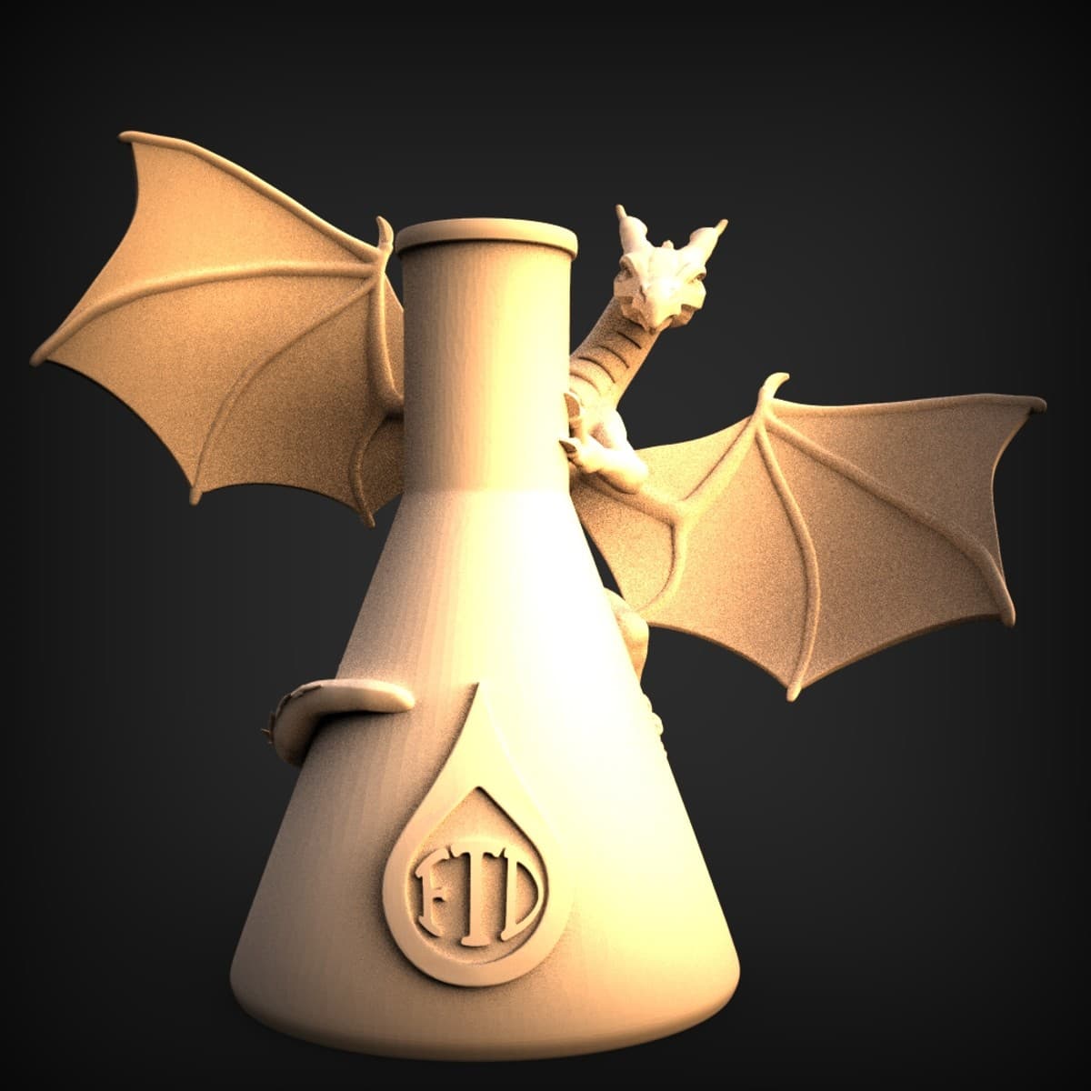 Winged Dragon Coiled Flask Sculpture