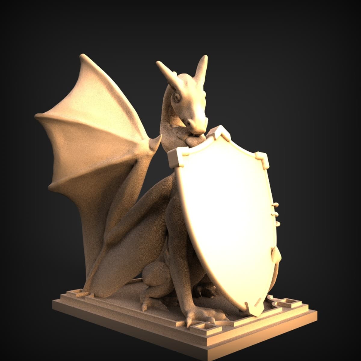 Guardian Dragon Heraldic Shield Sentinel