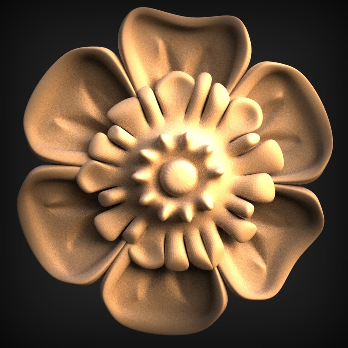 Wild Rose Round Rosette Applique
