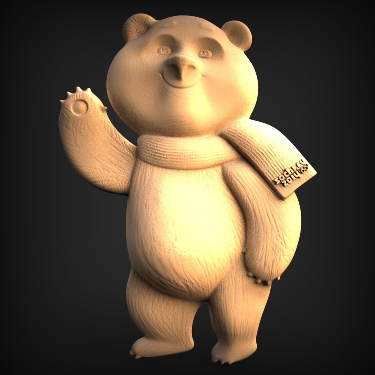 Cheerful Waving Winter Bear
