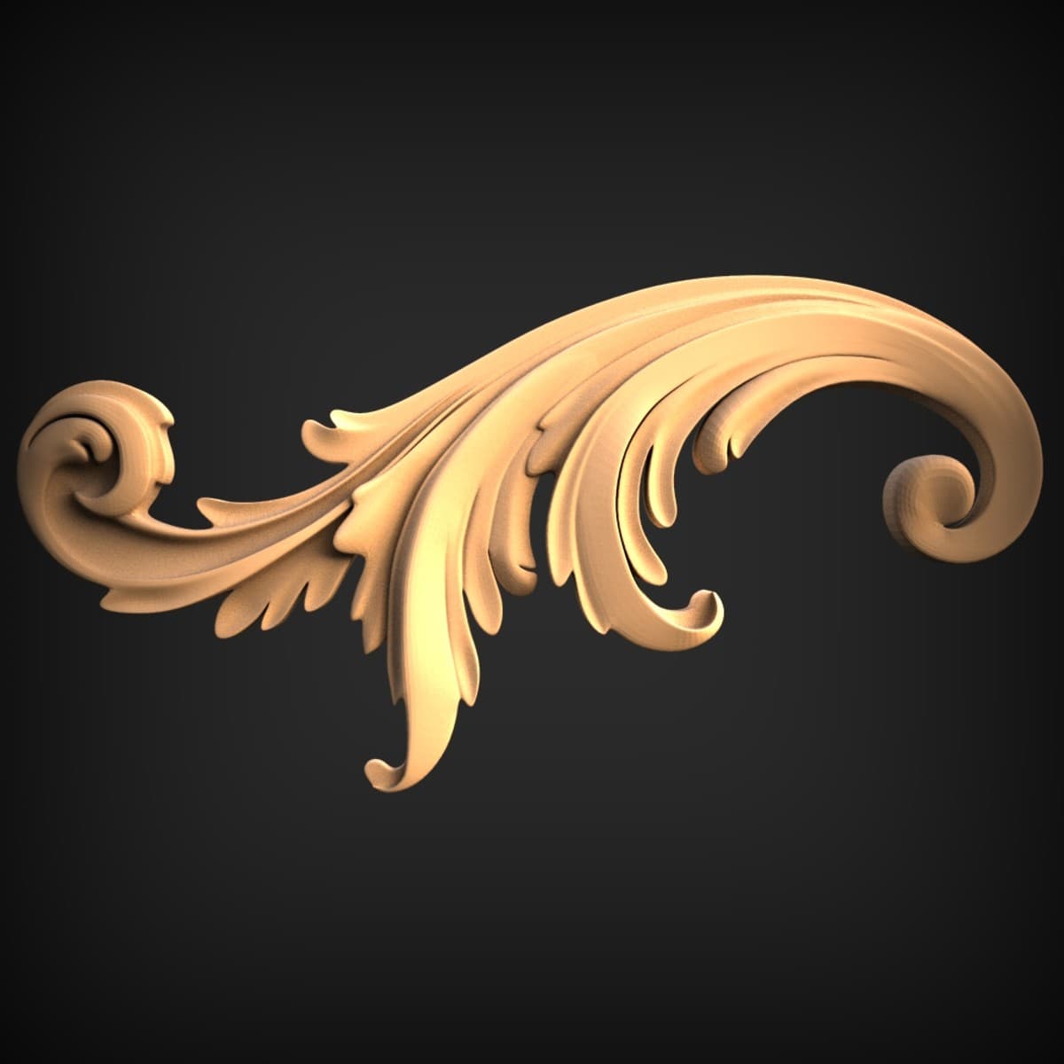 Curling Acanthus Leaf Scroll Onlay