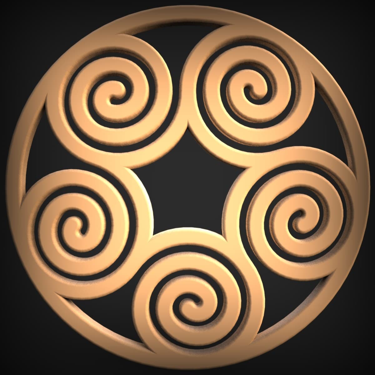 Fivefold Celtic Spiral Wheel
