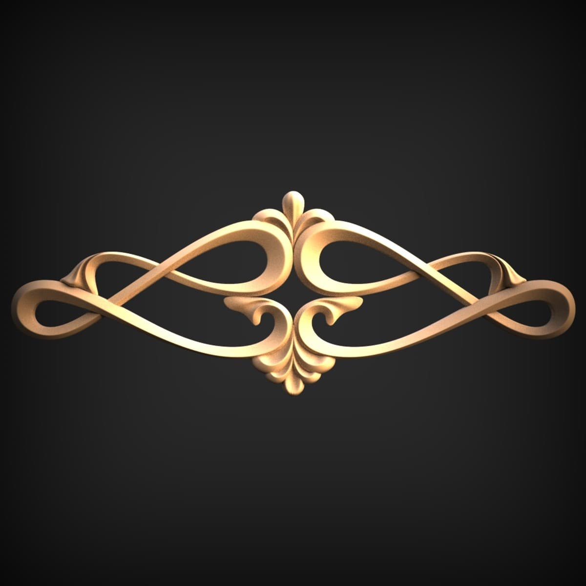 Mirrored Scroll Frieze Onlay