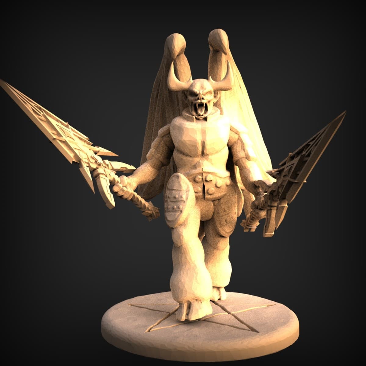 Winged Horned Demon Warrior