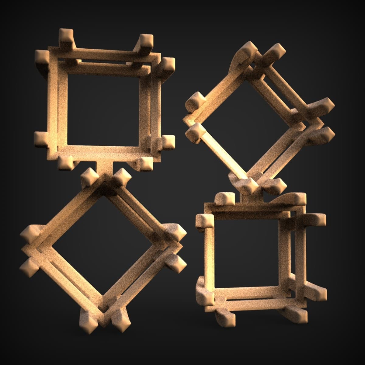 Openwork Cube Frame Ornament Set