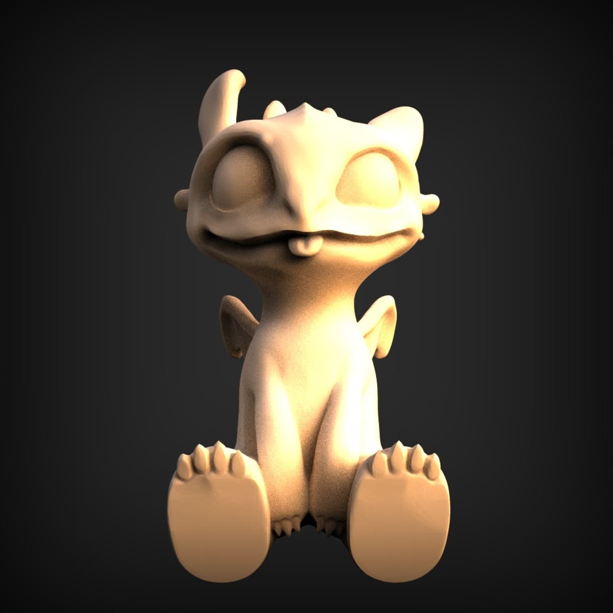 Chibi Grinning Baby Dragon