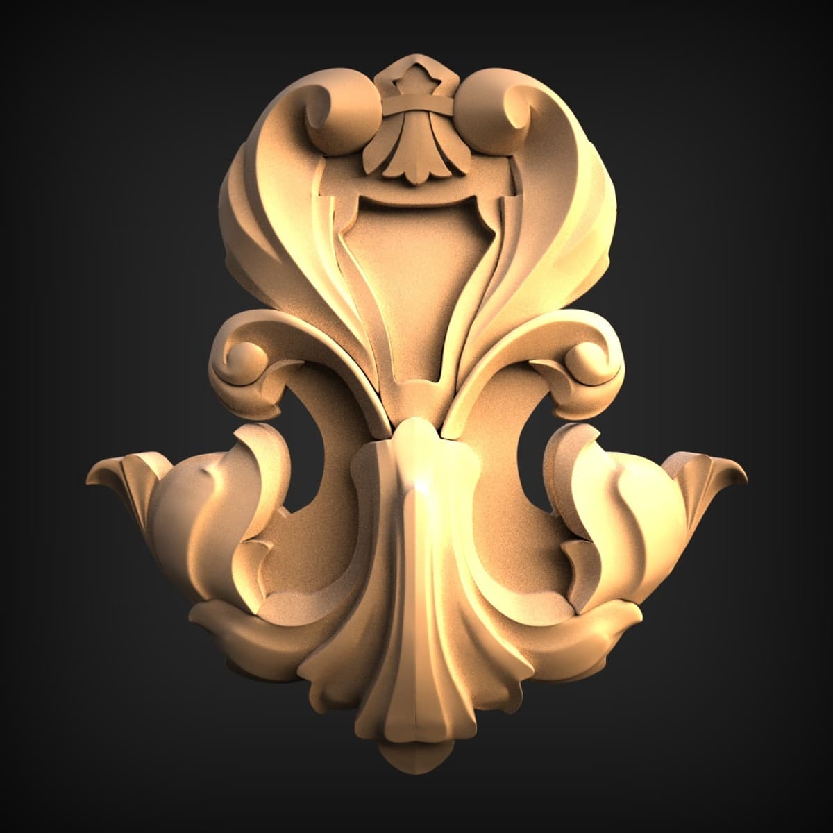 Baroque Acanthus Cartouche Onlay