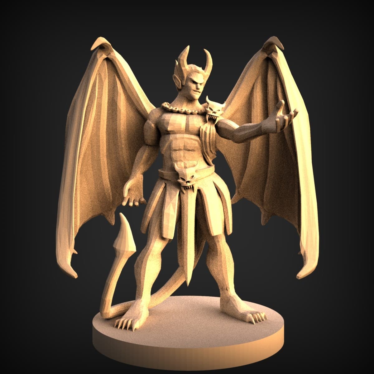 Beckoning Skull-Gorget Winged Devil