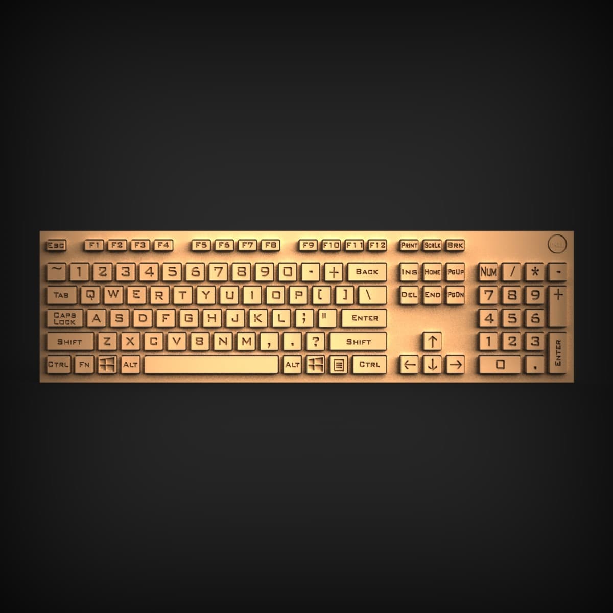 Computer Keyboard Bronze Relief Plaque