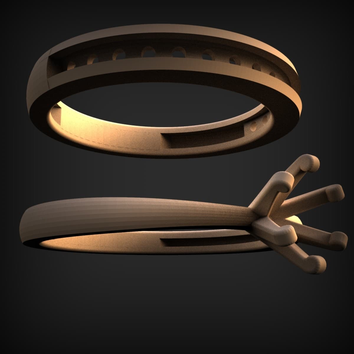 Prong-Set Solitaire And Band Rings