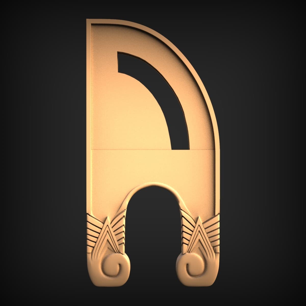 Feathered Scroll Corbel Onlay