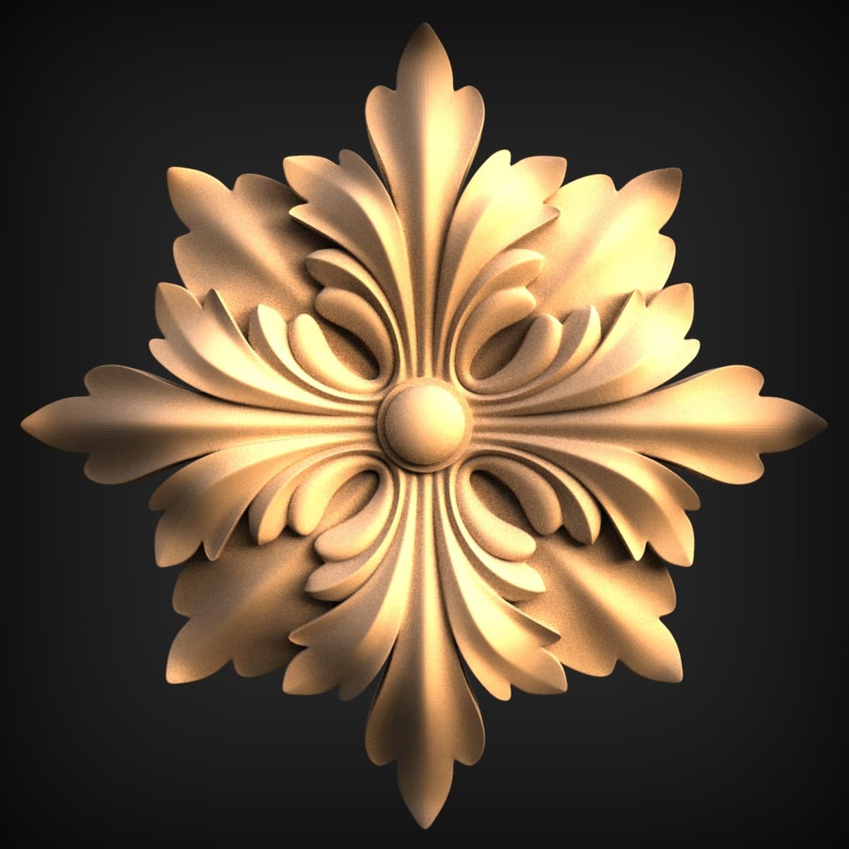 Six-Point Acanthus Flower Rosette