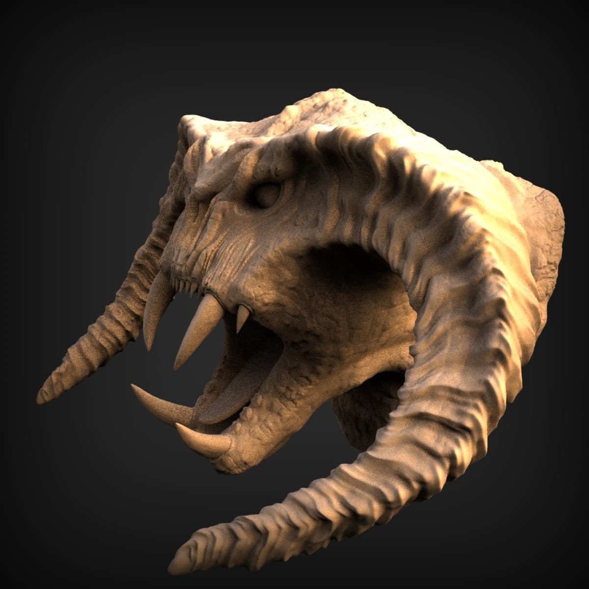 Roaring Horned Beast Trophy Head